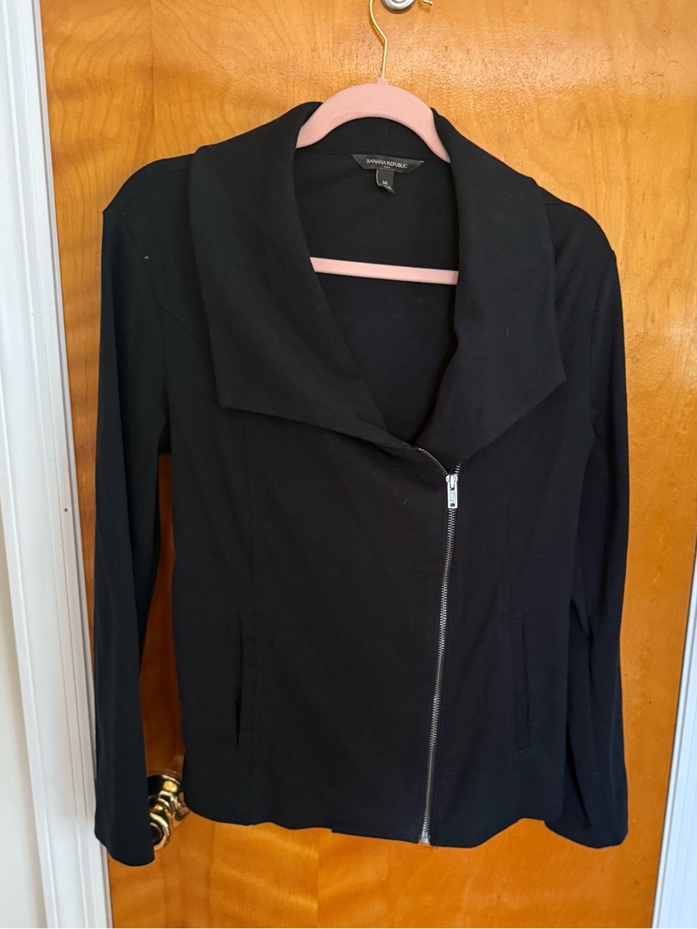Banana Republic Black Asymmetrical Zip Blazer